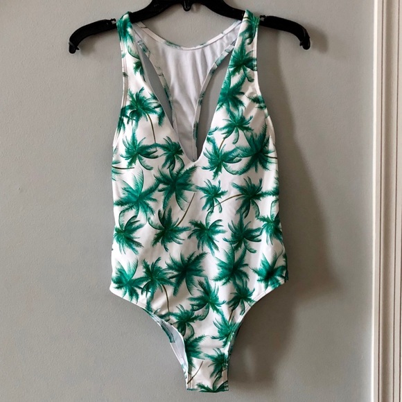 palm tree bathing suit one piece